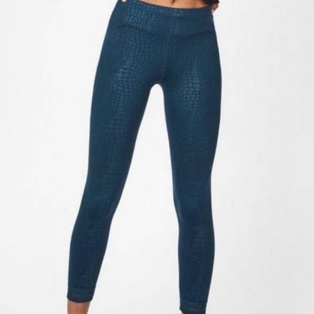 Sweaty Betty Croc Embossed 7/8 Leggings Blue Size Small